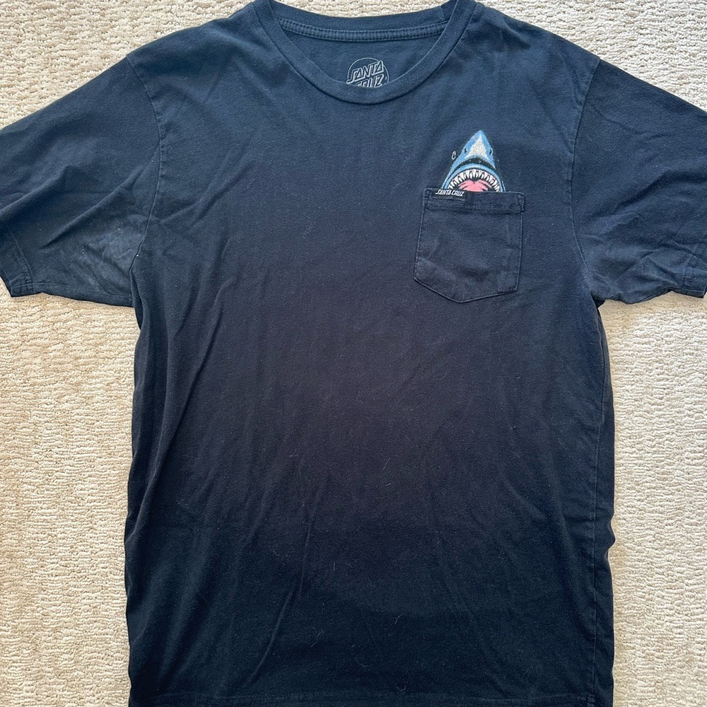 Santa Cruz Black Shark T-Shirt - Large